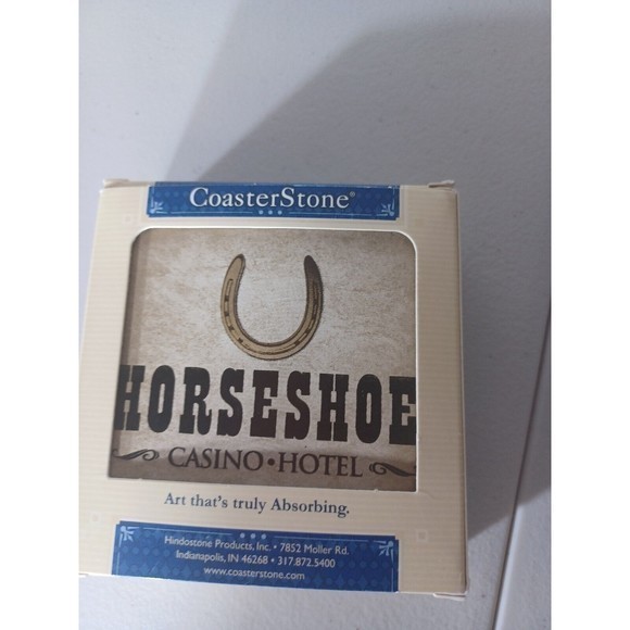 Horseshoe Casino Caster Stone Coaster Set New In Box Set Of 4 - Picture 14 of 16